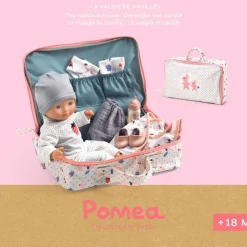Djeco Maleta de Vanille con muñeco, ropa y accesorios Pomea