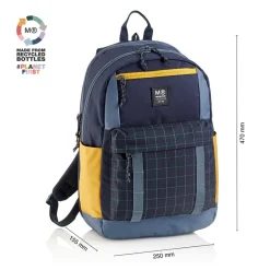 Miquelrius Mochila triple Amsterdam negro. 47x25x15,5cm.