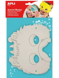 Apli Máscaras de animales para colorear 6 unidades