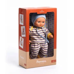 Djeco Muñeco conjunto rayas con gorro 32cm