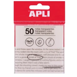 Apli Notas adhesivas transparentes 75x75mm 50 hojas