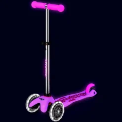 Micro Patinete Mini Deluxe Glow Led rosa