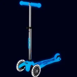 Micro Patinete Mini Deluxe Glow Led azul