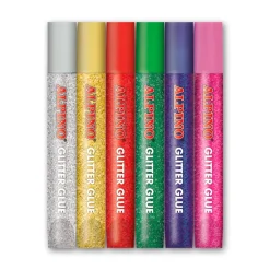 Alpino Pegamento con purpurina y aplicador 6 colores