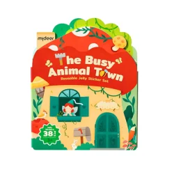 Mideer Pegatinas de gel removibles Animales con escenario