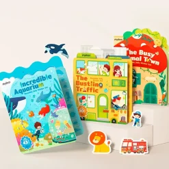 Mideer Pegatinas de gel removibles Animales con escenario