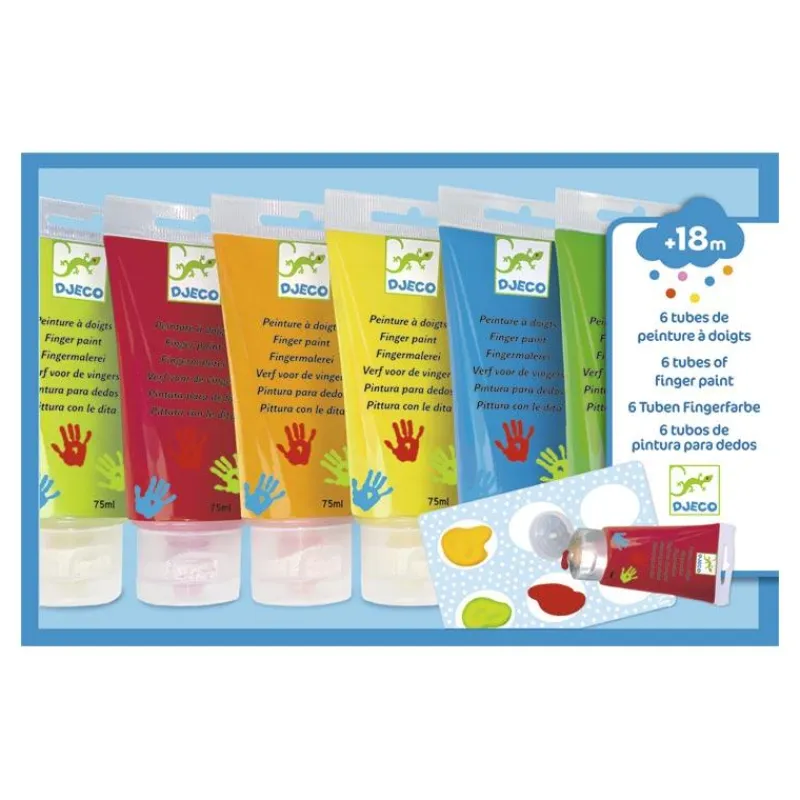 Djeco Pintura de dedos 6 colores