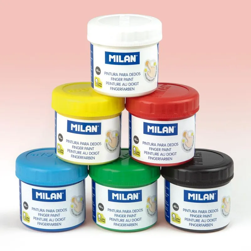 Milan Pintura de dedos 6 colores 40ml.