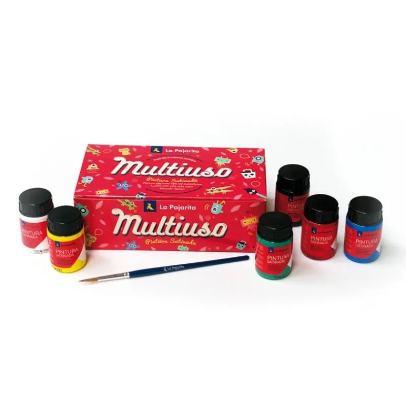 La Pajarita Pintura satinada 6 colores 35ml.