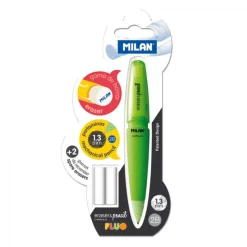 Milan Portaminas 1,3mm. Capsule Fluo con 2 gomas de repuesto