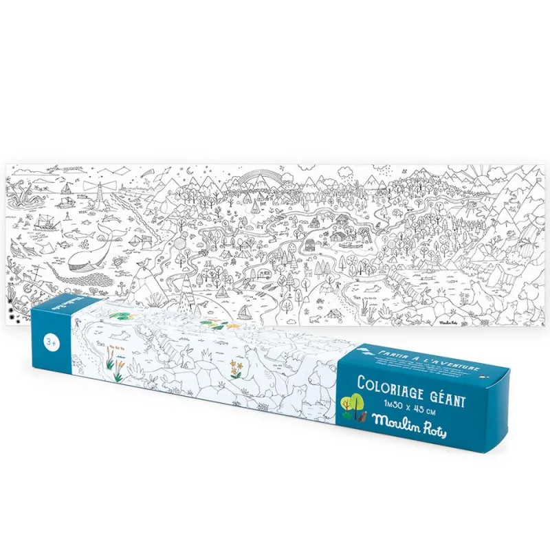 Moulin Roty Póster para colorear Exploradores 150x45cm