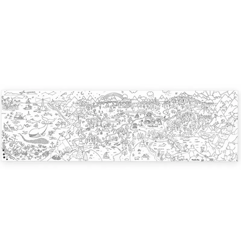 Moulin Roty Póster para colorear Exploradores 150x45cm