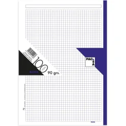 Pacsa Recambio A4 cuadro 5mm. 100 hojas 4 taladros borde violeta