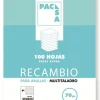Pacsa Recambio folio cuadro 4mm. 100 hojas multitaladro