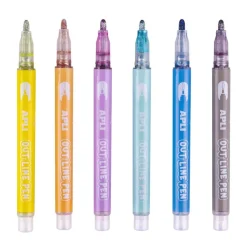 Apli Rotulador doble línea 6 colores