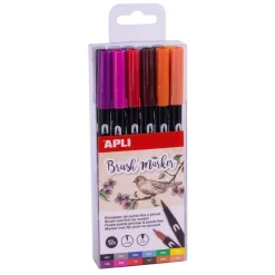 Apli Rotulador doble punta acuarelable 12 colores