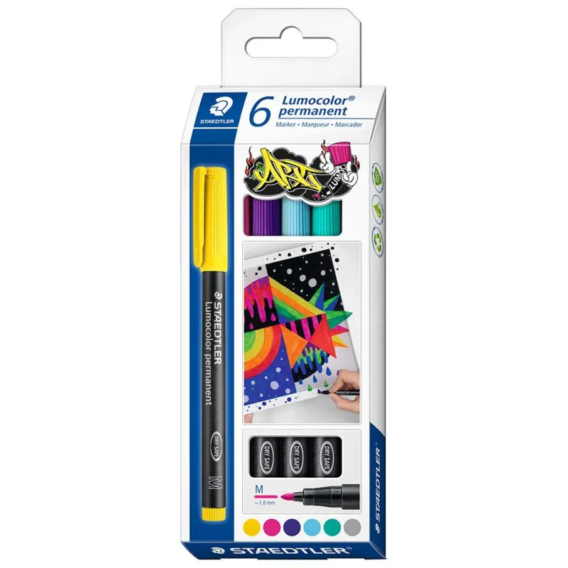 Staedtler Rotulador Lumocolor 317 punta media 6 colores