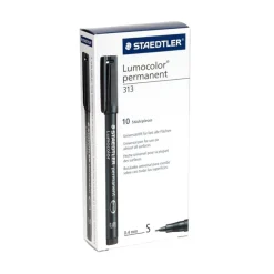Staedtler Rotulador Lumocolor negro punta súper fina caja de 10 unidades