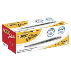 Bic Rotulador para pizarra blanca Velleda Medium rojo 12 unidades
