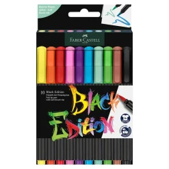 Faber castell Rotulador punta pincel 10 colores Black Edition