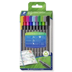 Staedtler Rotulador triplus fineliner eco 10 colores