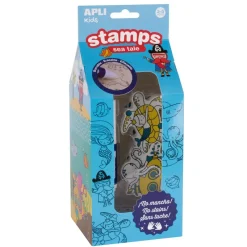 Apli Sellos cuentos del mar 6 unidades con tinta borrable