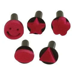 Niefenver Sellos de esponja con mango formas 5 unidades