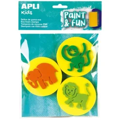 Apli Sellos goma EVA animales 3 unidades