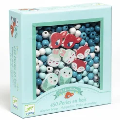 Djeco Set 450 abalorios madera animales