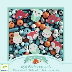 Djeco Set 450 abalorios madera animales