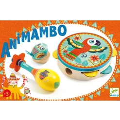 Djeco Set 3 instrumentos musicales de madera Animambo
