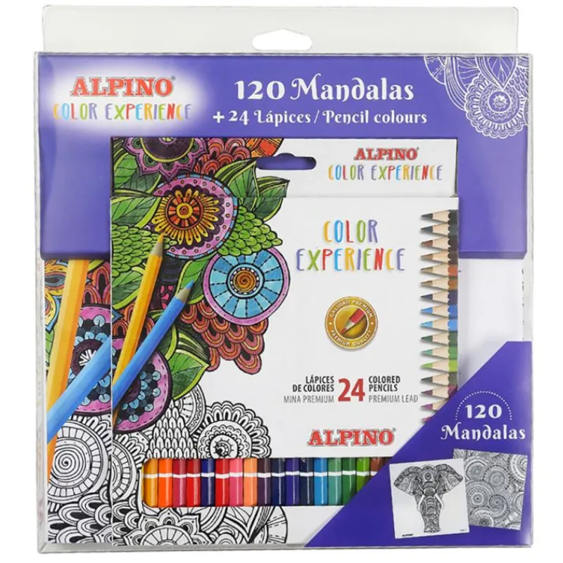 Alpino Set 24 lápices colores con libro 120 mandalas