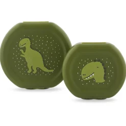 Trixie Set 2 tarteras 150ml y 300ml dinosaurio cierre clip