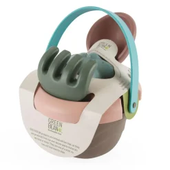 Dantoy Set cubo de playa con accesorios Eco Green Bean, colores surtidos