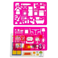 Moulin Roty Set de plantillas con diseños de objetos de casa