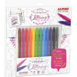 Alpino Set iniciación Lettering 12 rotuladores con libro