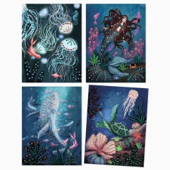Djeco Set láminas pintura 3D mundo submarino