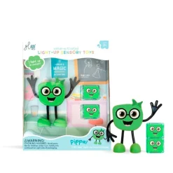 Glopals Set personaje Pippa y 2 cubos verdes con luz Glo Pals