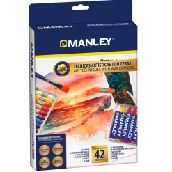 Manley Set técnicas artísticas con ceras 42 piezas