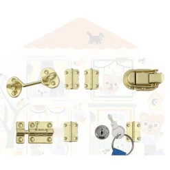 Djeco Tablero con cerraduras de madera casita