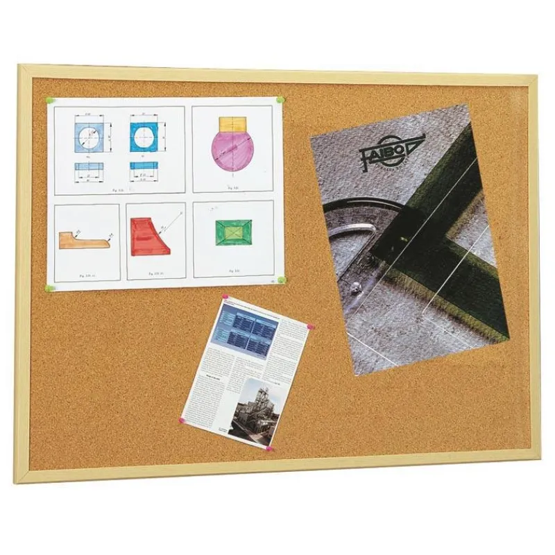 Faibo Tablero de corcho 60x90 cm. con marco de madera