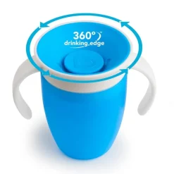 Munchkin Taza antigoteo con asas 200ml Miracle 360 azul