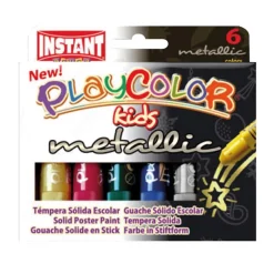 Instant Témpera sólida 6 colores metalizados Playcolor