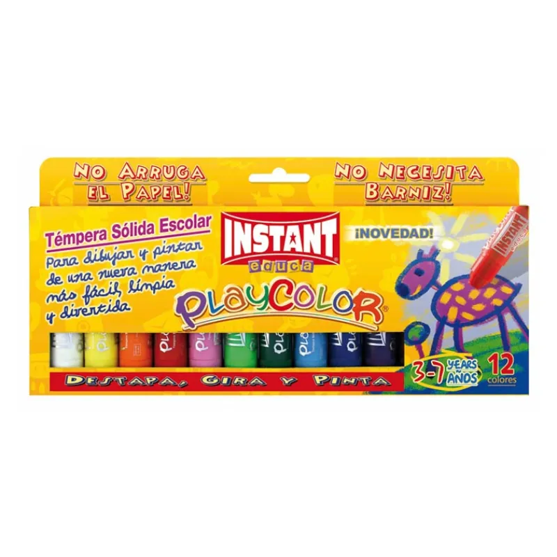 Instant Témpera sólida 12 colores Playcolor